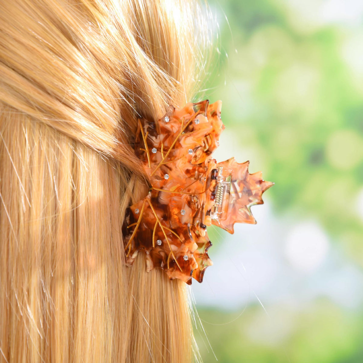 Vintage Autumn Leaf Hair Claw Clip - Brown