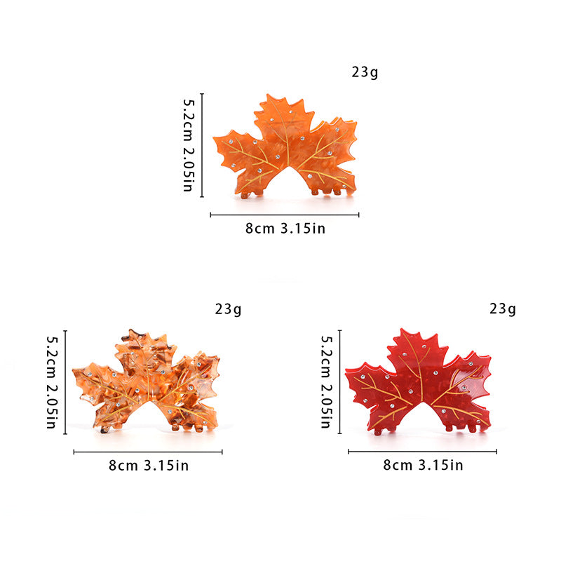 Vintage Autumn Leaf Hair Claw Clip - view 1