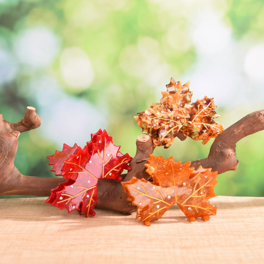 Vintage Autumn Leaf Hair Claw Clip - view 2