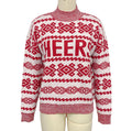 Nordic Fair Isle Mock Neck Holiday Knit Sweater - Red