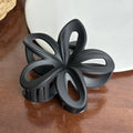 Matte Hollow Flower Claw Clip - Black