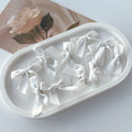 Y2K Mini Ribbon Bow Hair Clip Set - Wihte