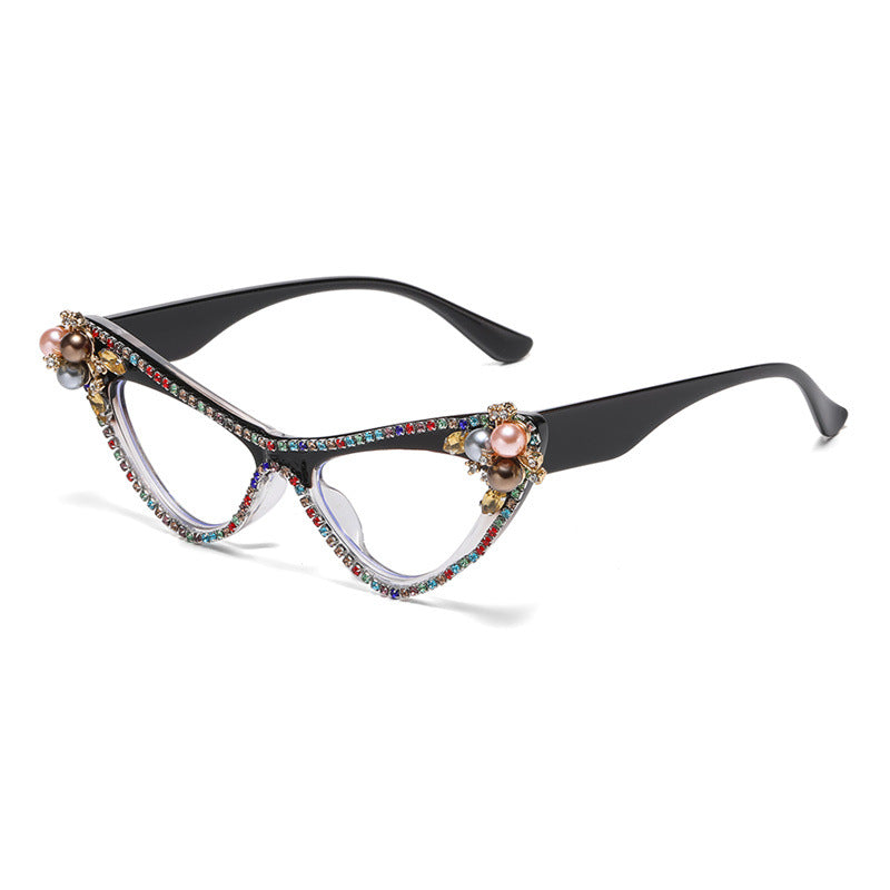 Flower Pearl Cat Eye Sunglasses - Color