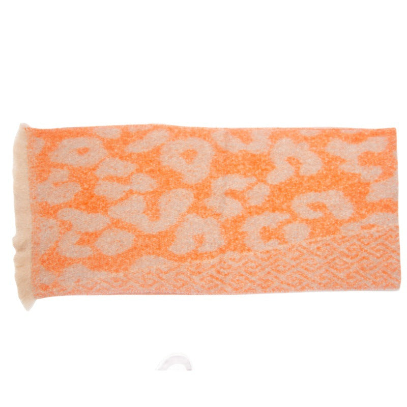 Brushed Leopard Print Winter Blanket Scarf - NO-4 - 1