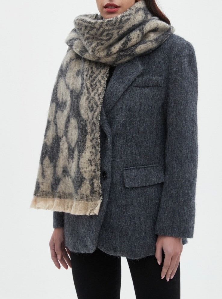 Brushed Leopard Print Winter Blanket Scarf - NO-6 - 3