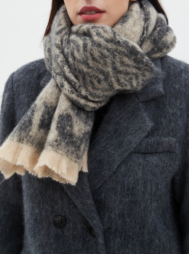 Brushed Leopard Print Winter Blanket Scarf - view 1