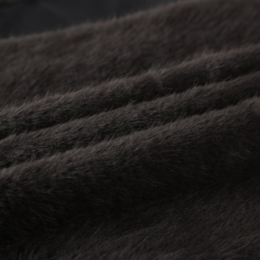 Plush Faux Fur Funnel Neck Cropped Vest - view 1