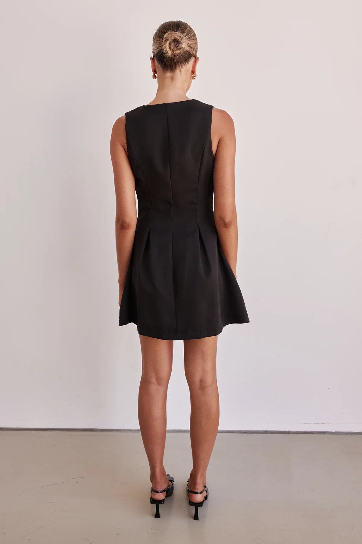 Double Breasted Tuxedo Blazer Mini Dress - black - 4