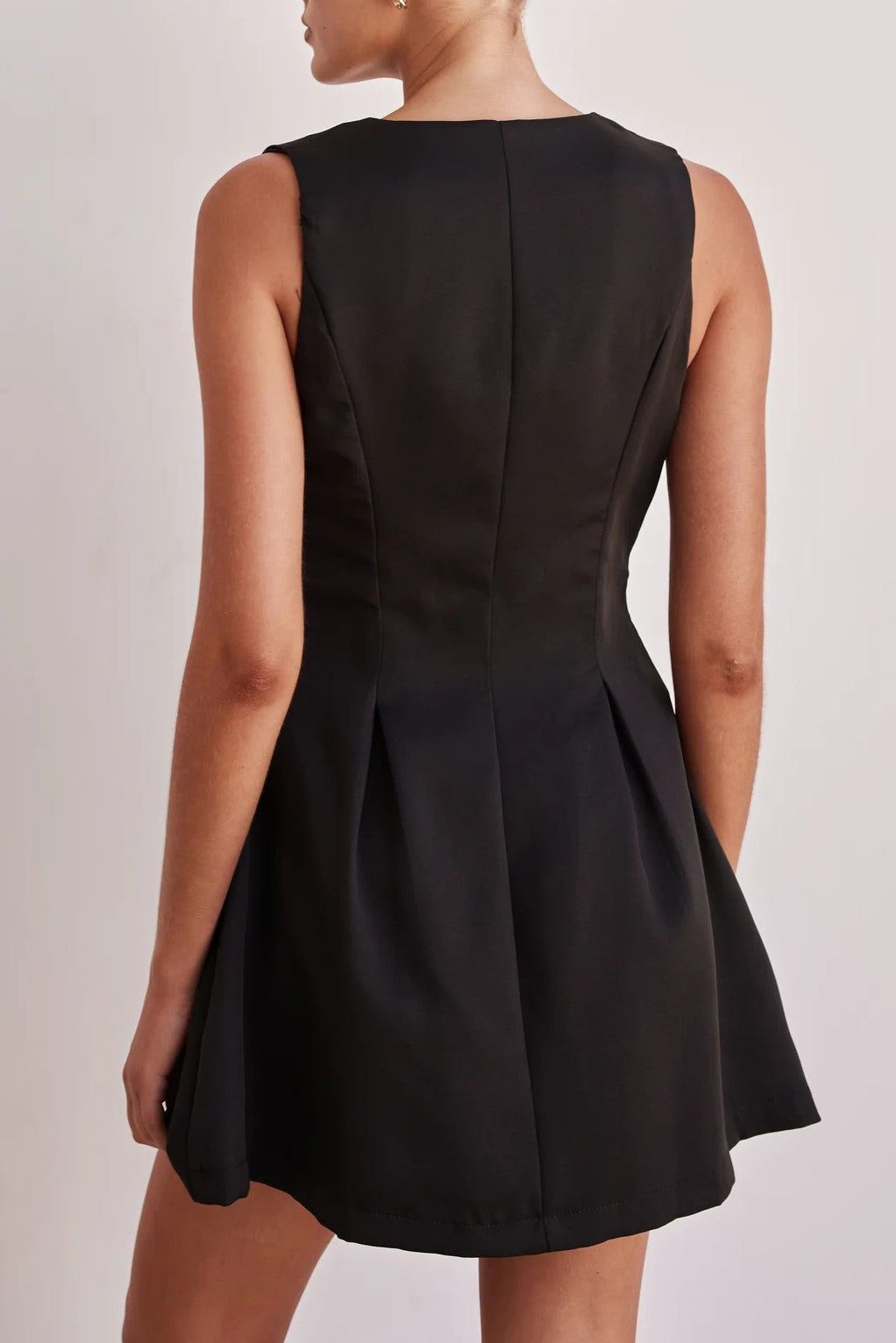 Double Breasted Tuxedo Blazer Mini Dress - black - 5