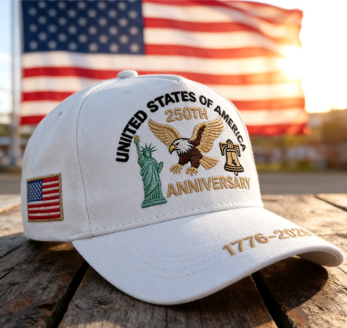Soaring Eagle Liberty Bell Baseball Cap - White - 3