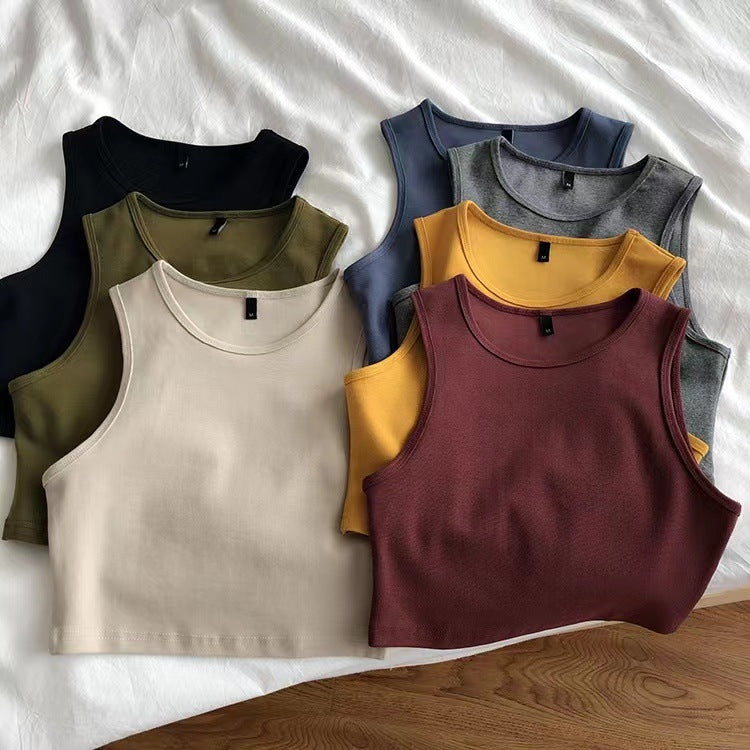 Ribbed Crewneck Cropped Tank Top - view 5