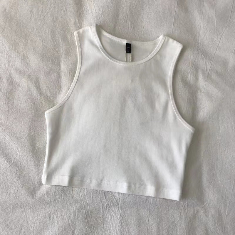 Ribbed Crewneck Cropped Tank Top - view 6