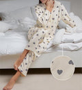 Heart Print Waffle Knit Pyjama Set - Gbegie