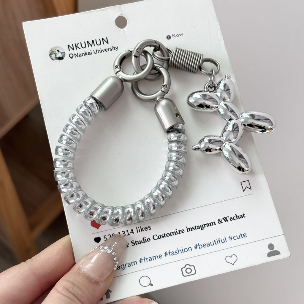 Stretch Coil Phone Lanyard With Cute Charms - Dog