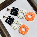 Boo Letter Acrylic Halloween Dangle Earrings - Bat