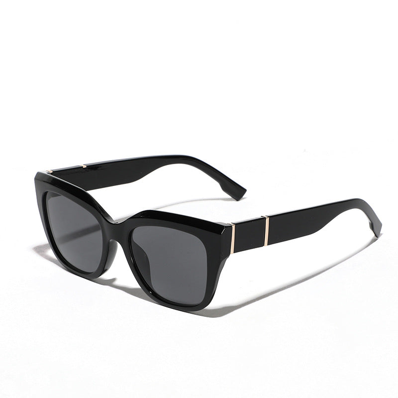 Oversized Square Cat Eye Sunglasses - Black