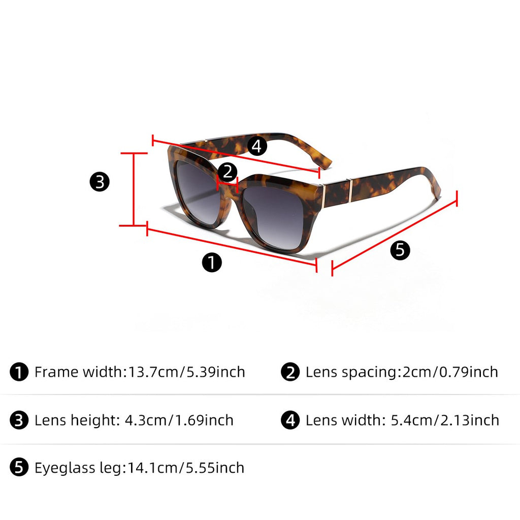 Oversized Square Cat Eye Sunglasses - Decor - 1