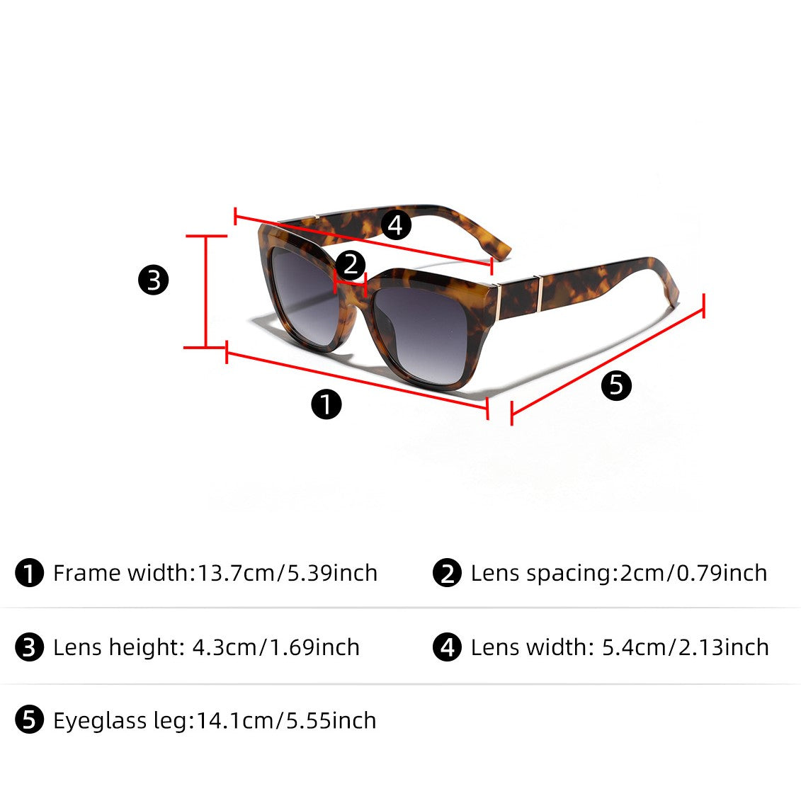 Oversized Square Cat Eye Sunglasses - Decor - 1