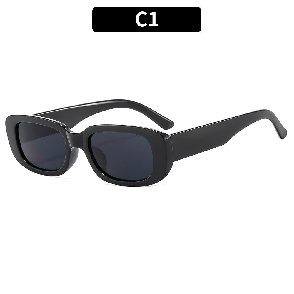 Retro Small Rectangle Frame Sunglasses - C1