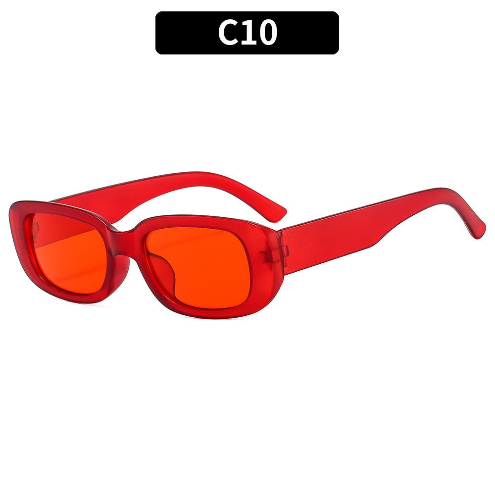 Retro Small Rectangle Frame Sunglasses - C10