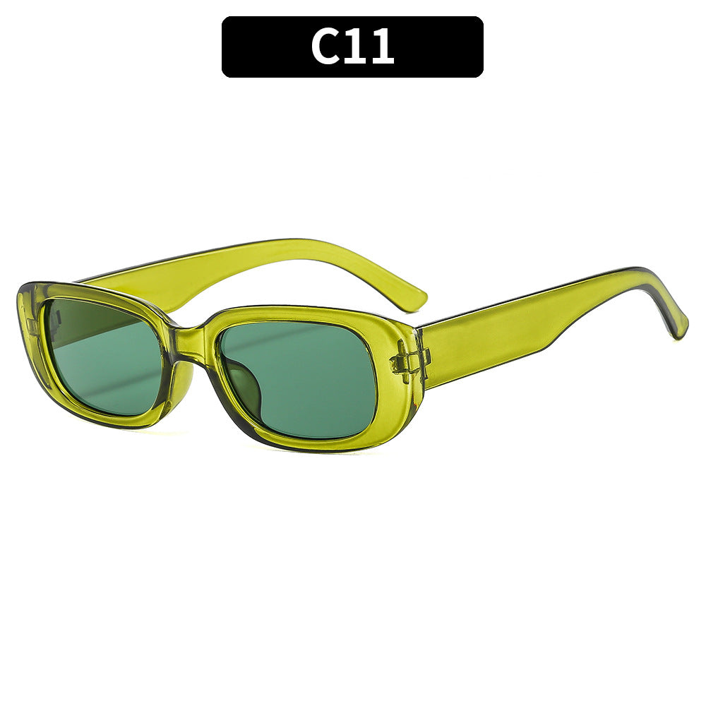 Retro Small Rectangle Frame Sunglasses - C11