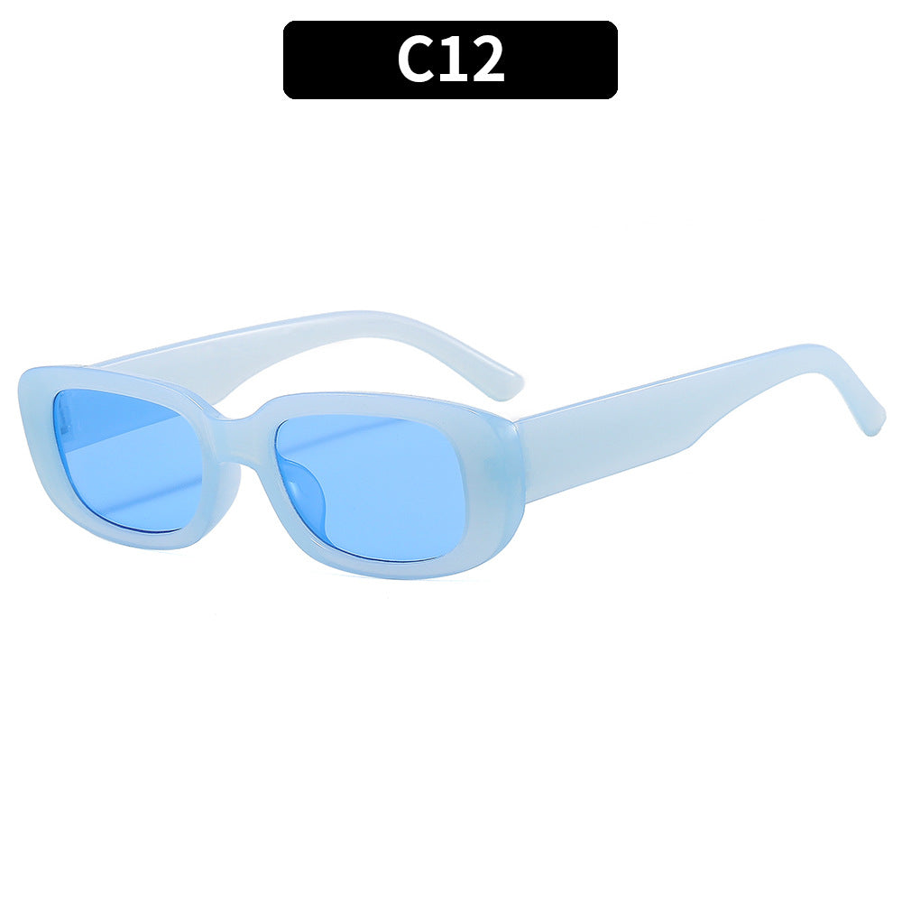 Retro Small Rectangle Frame Sunglasses - C12