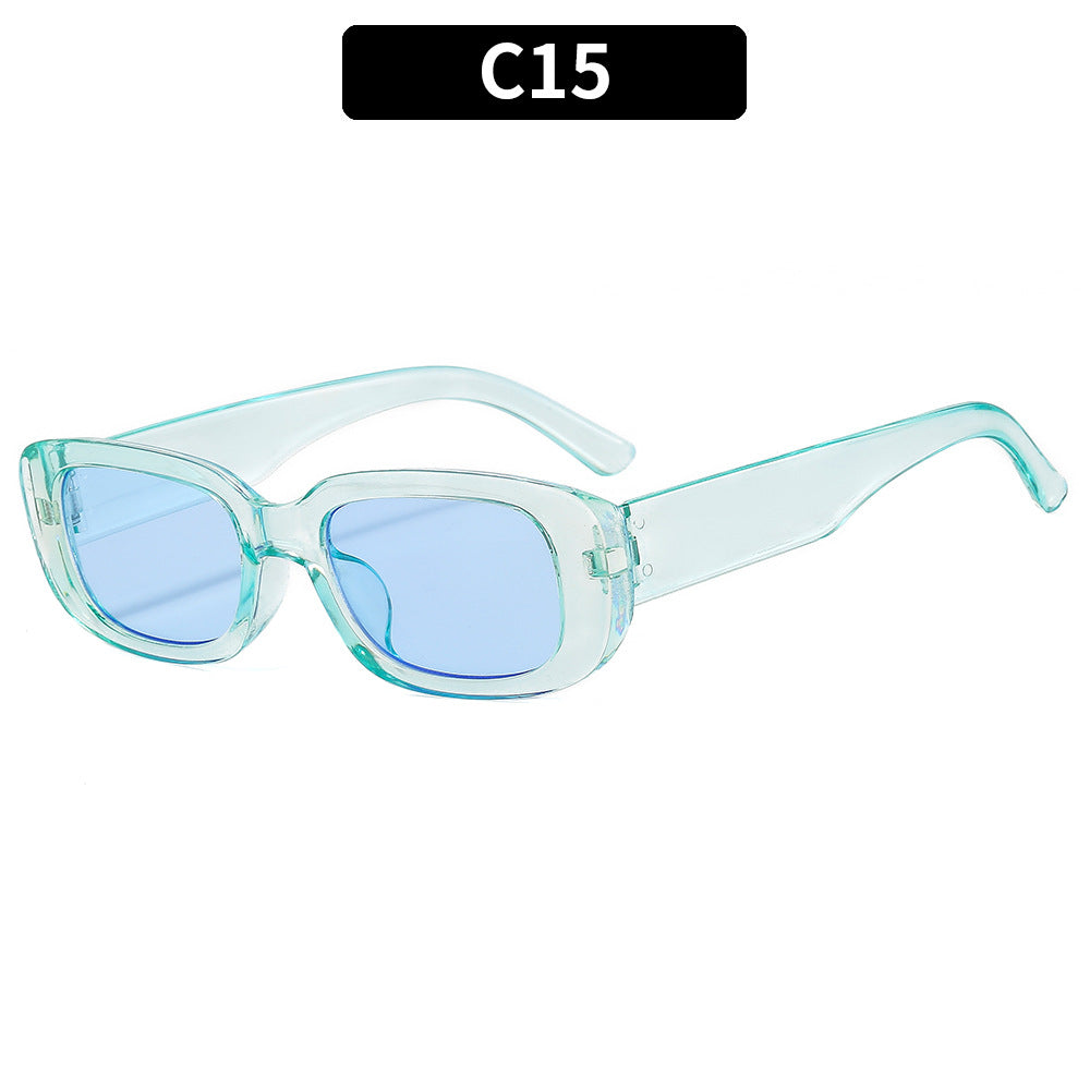 Retro Small Rectangle Frame Sunglasses - C15
