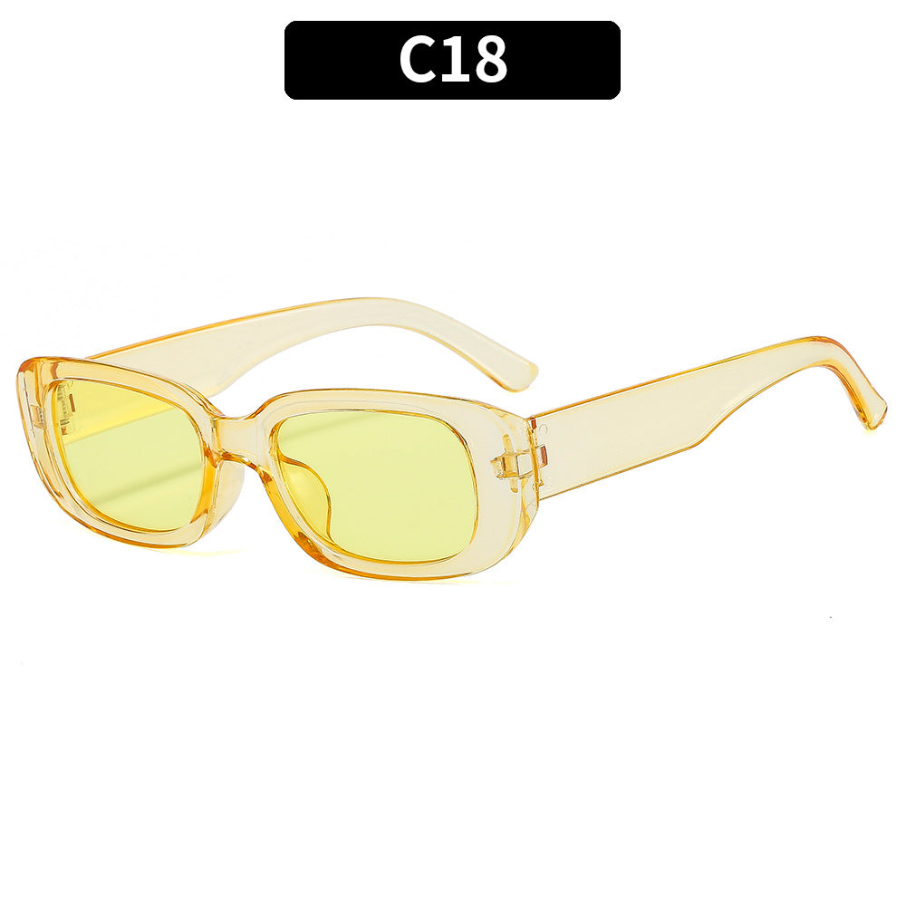 Retro Small Rectangle Frame Sunglasses - C18