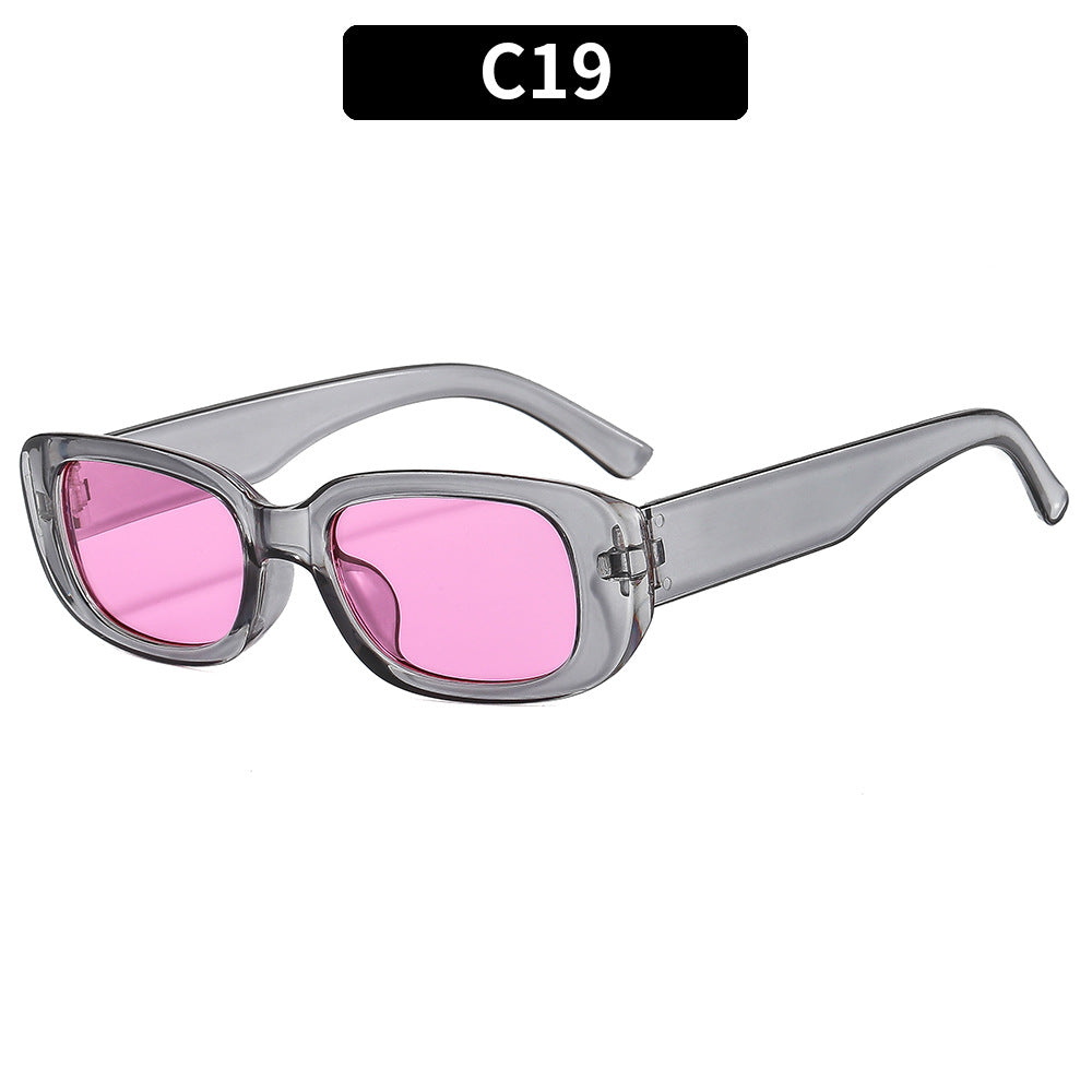 Retro Small Rectangle Frame Sunglasses - C19