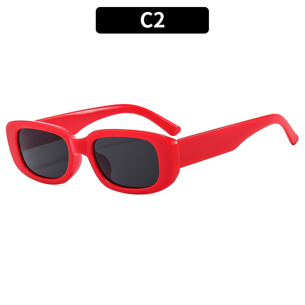 Retro Small Rectangle Frame Sunglasses - C2