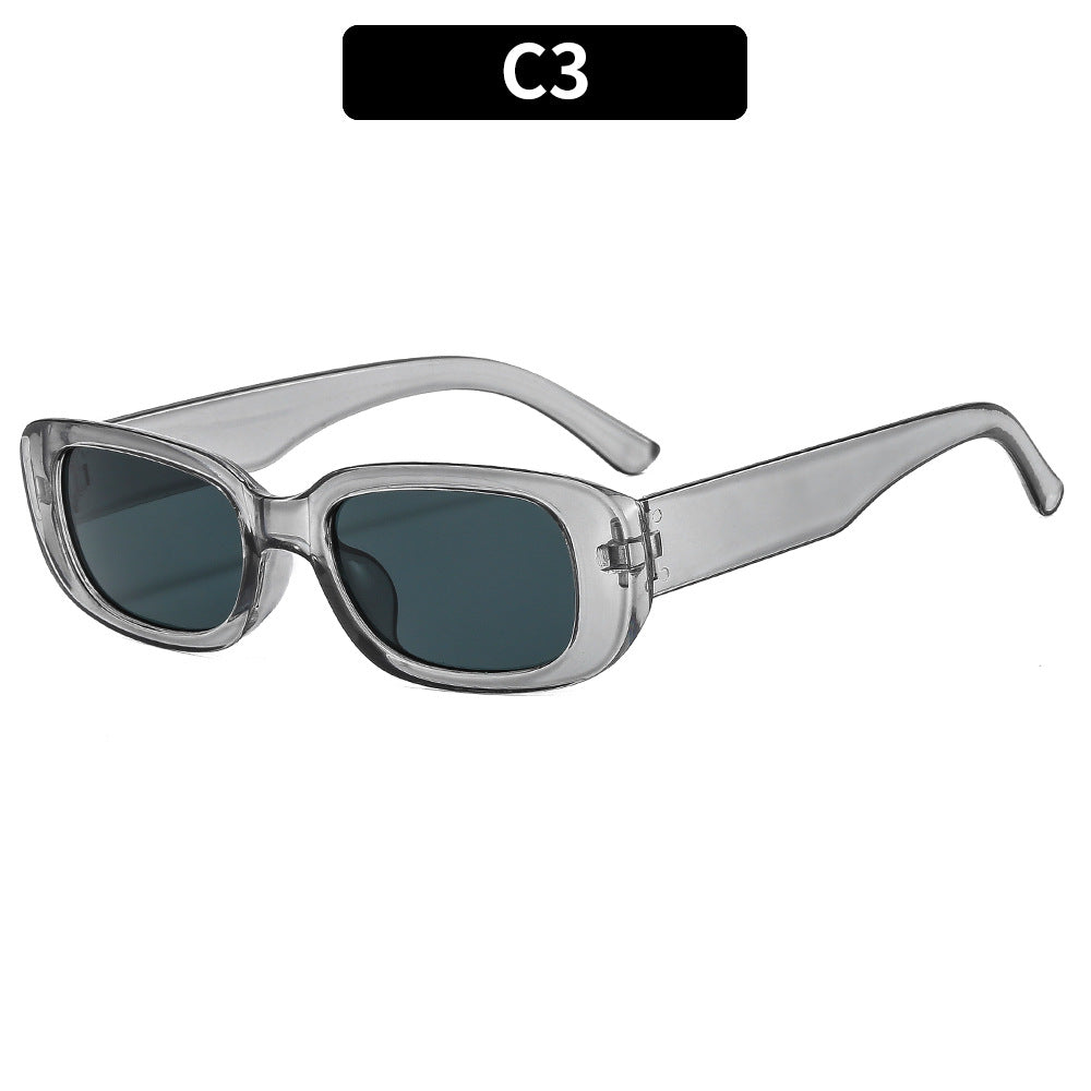 Retro Small Rectangle Frame Sunglasses - C3