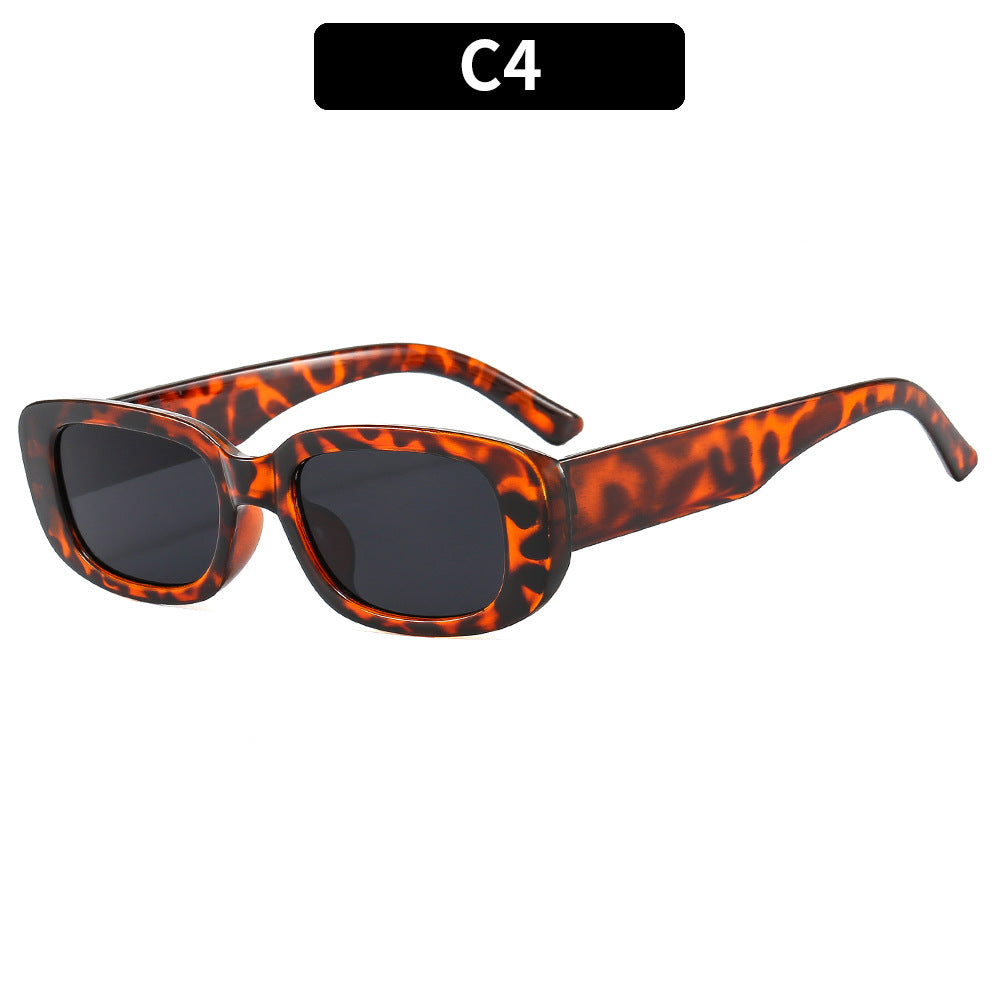 Retro Small Rectangle Frame Sunglasses - C4