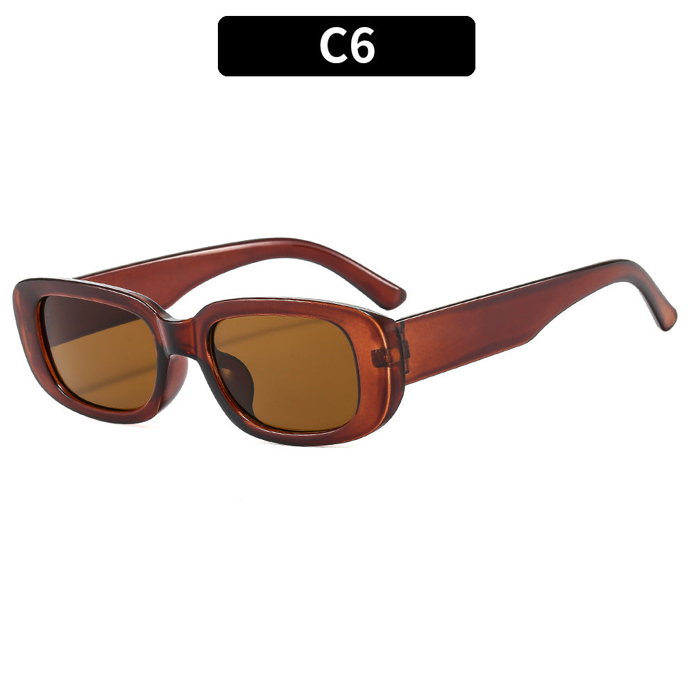 Retro Small Rectangle Frame Sunglasses - C6