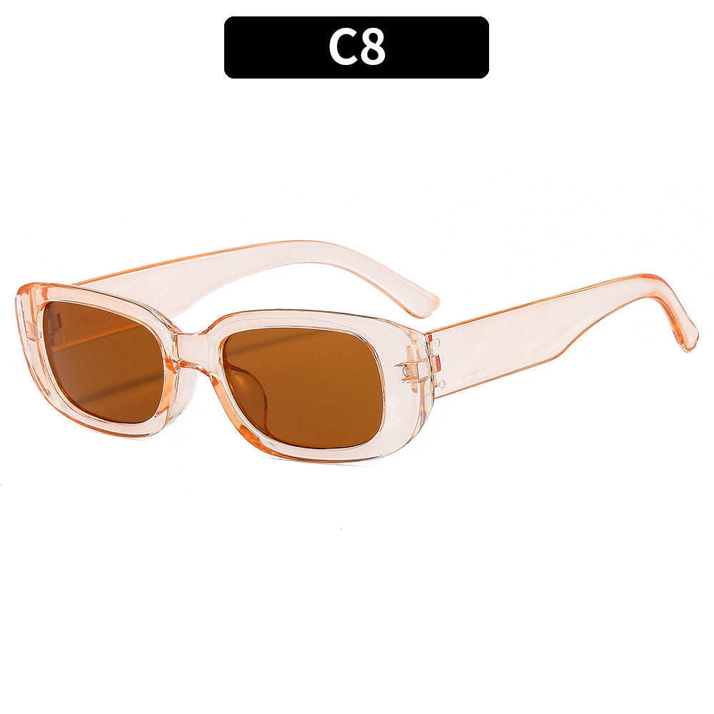 Retro Small Rectangle Frame Sunglasses - C8