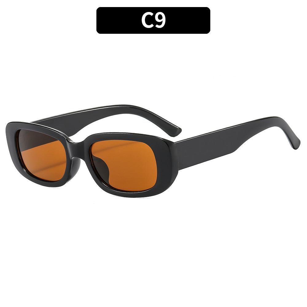 Retro Small Rectangle Frame Sunglasses - C9