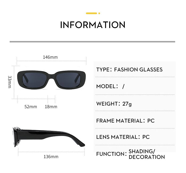 Retro Small Rectangle Frame Sunglasses