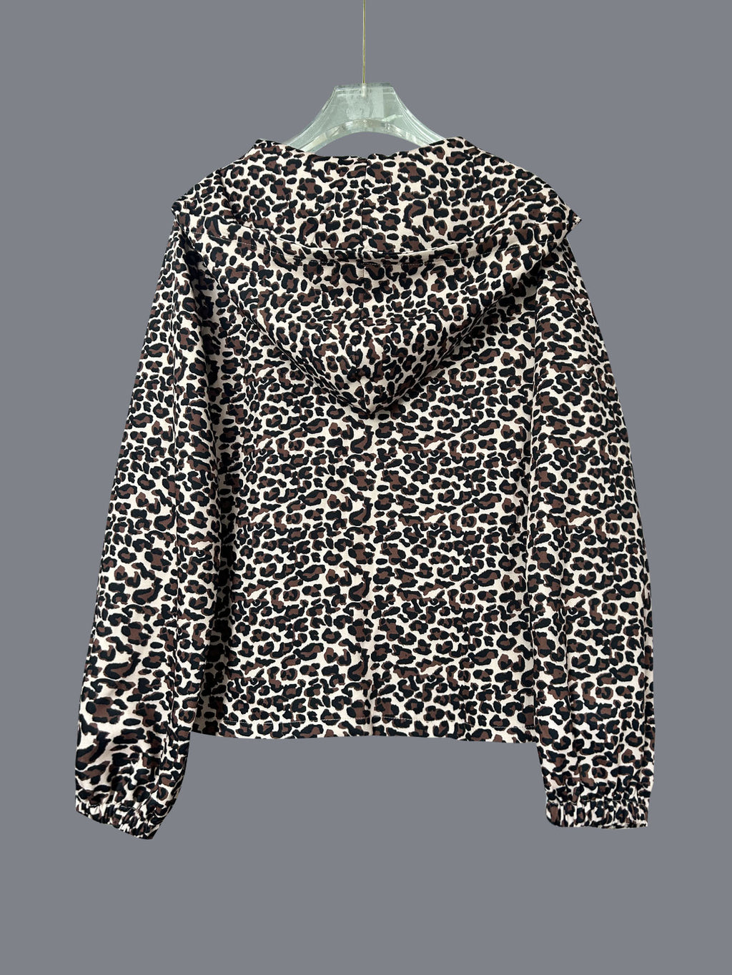 Leopard Print Sherpa Zip Up Hoodie - Leopard - 2