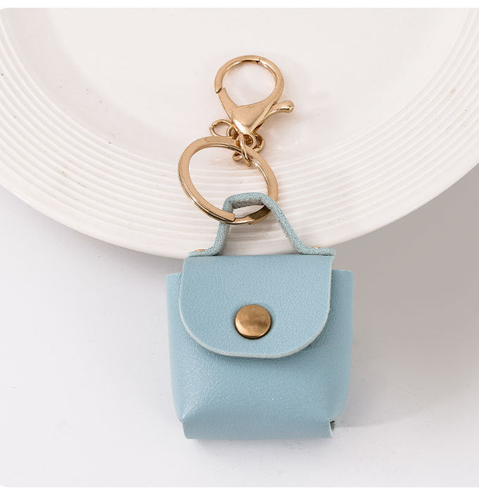 Tiny Snap Pouch Purse Keychain - Blue