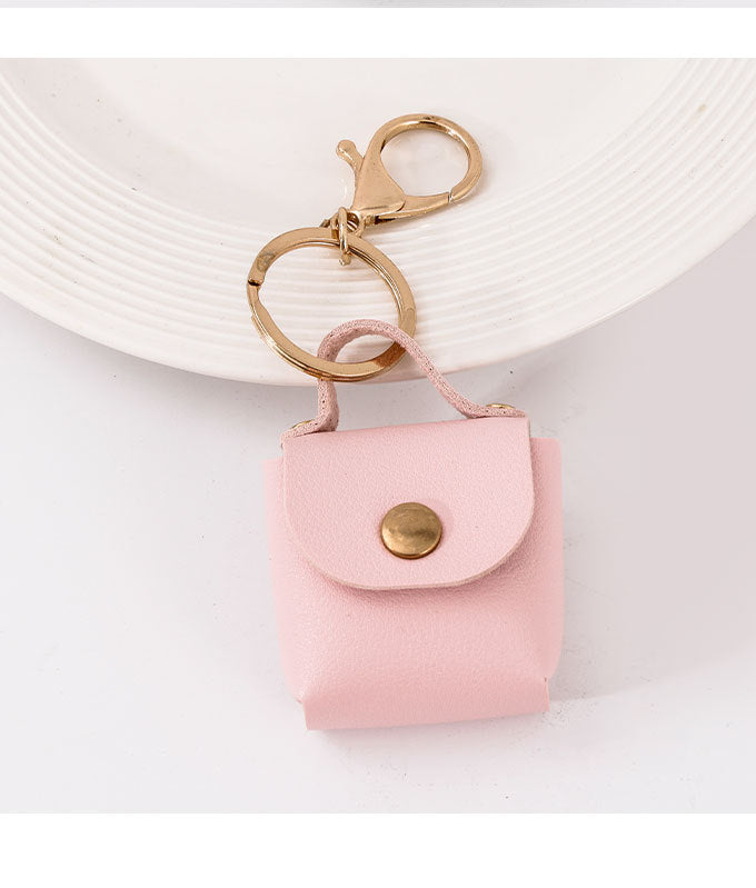 Tiny Snap Pouch Purse Keychain - Pink