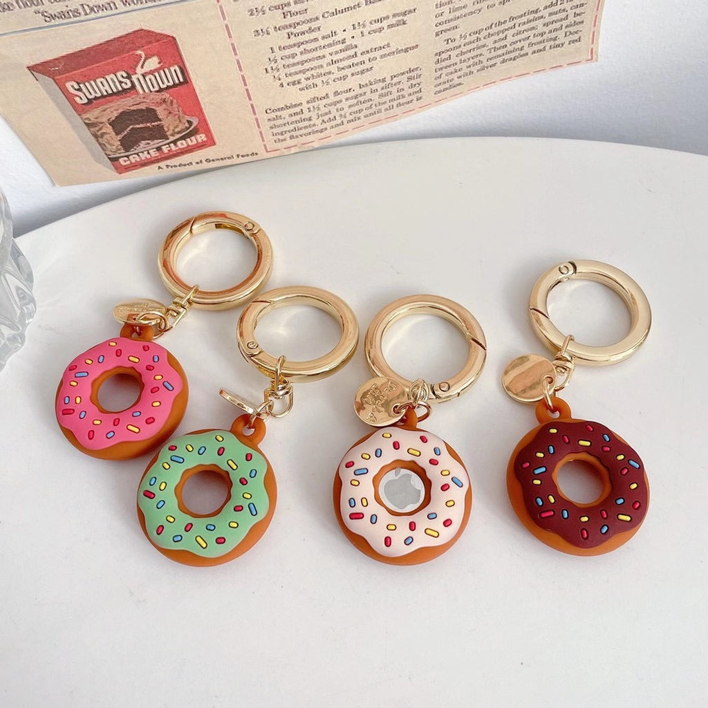 Donut Charm Keychain With Snap Ring Clasp