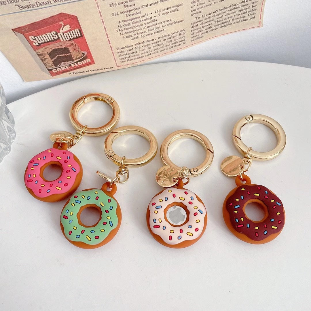 Donut Charm Keychain With Snap Ring Clasp