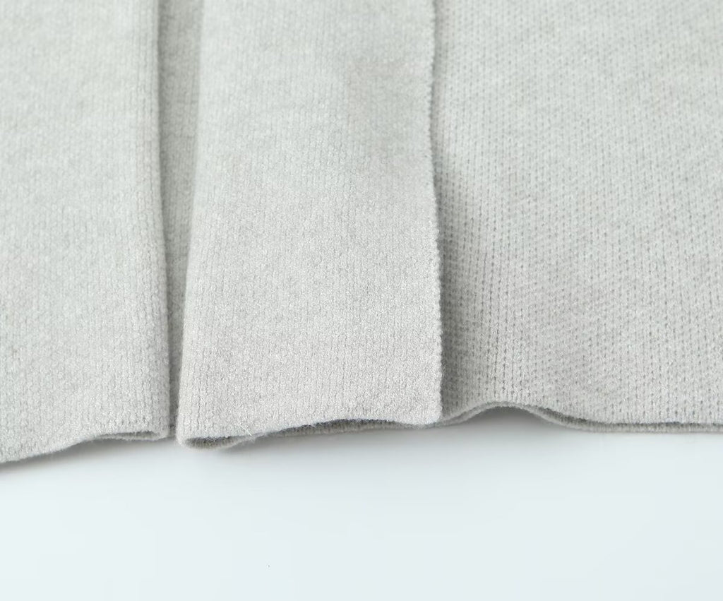 Open Front Cropped Shawl Collar Cardigan - Grey - 1
