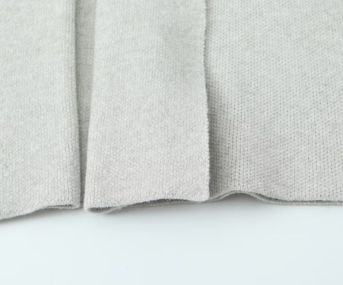 Open Front Cropped Shawl Collar Cardigan - Grey - 1