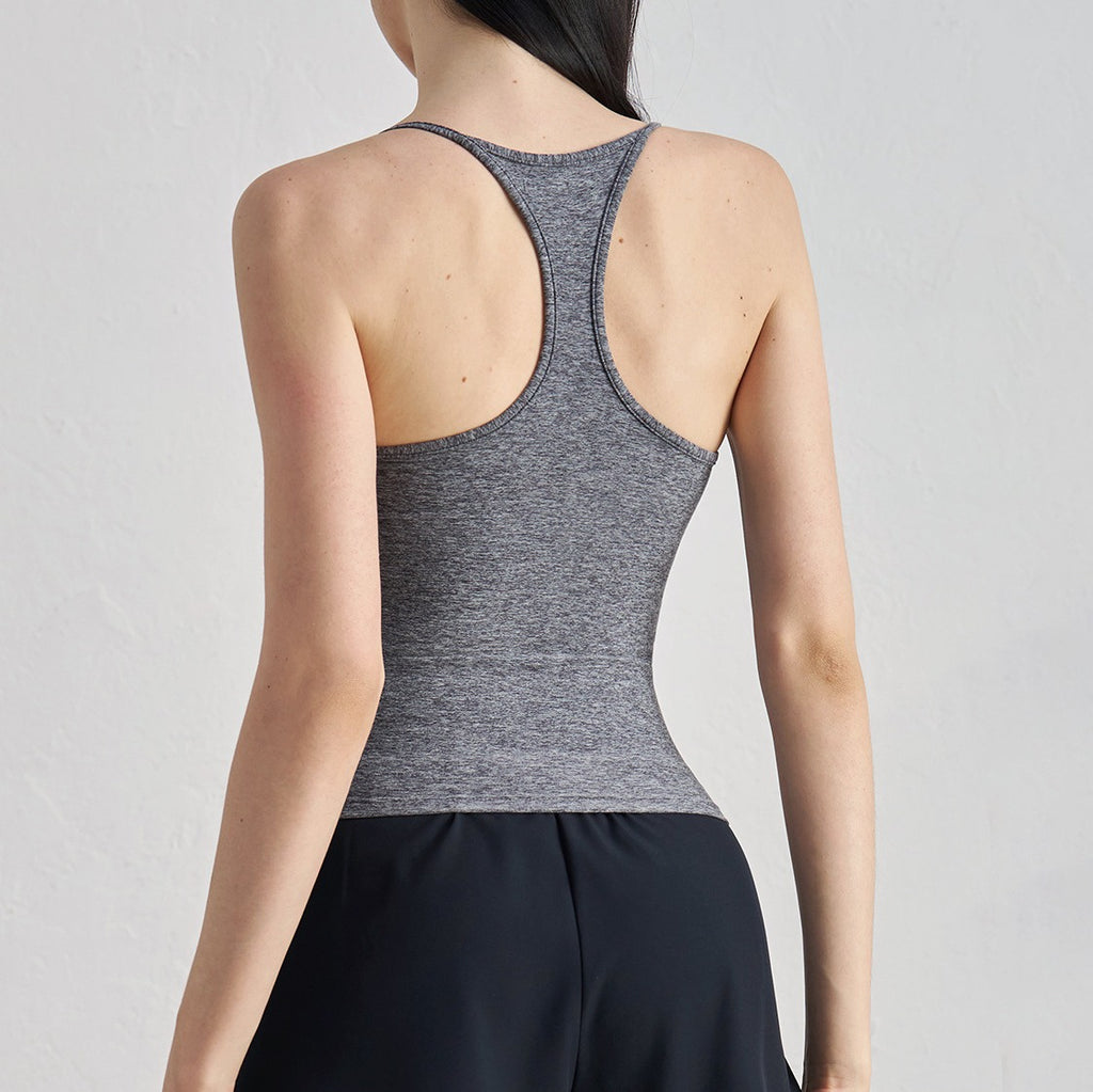 Square Neck Padded Racerback Fitted Yoga Tank