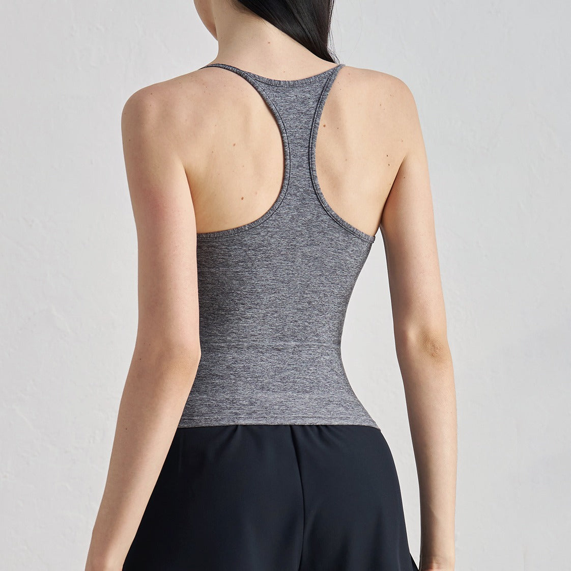 Square Neck Padded Racerback Fitted Yoga Tank