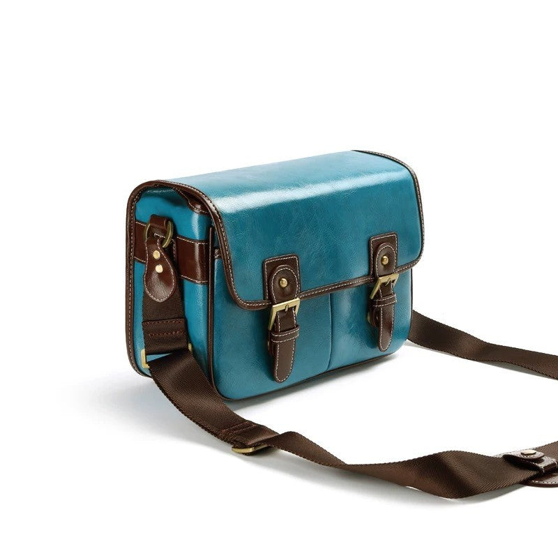 Vintage Buckle Flap Camera Messenger Bag