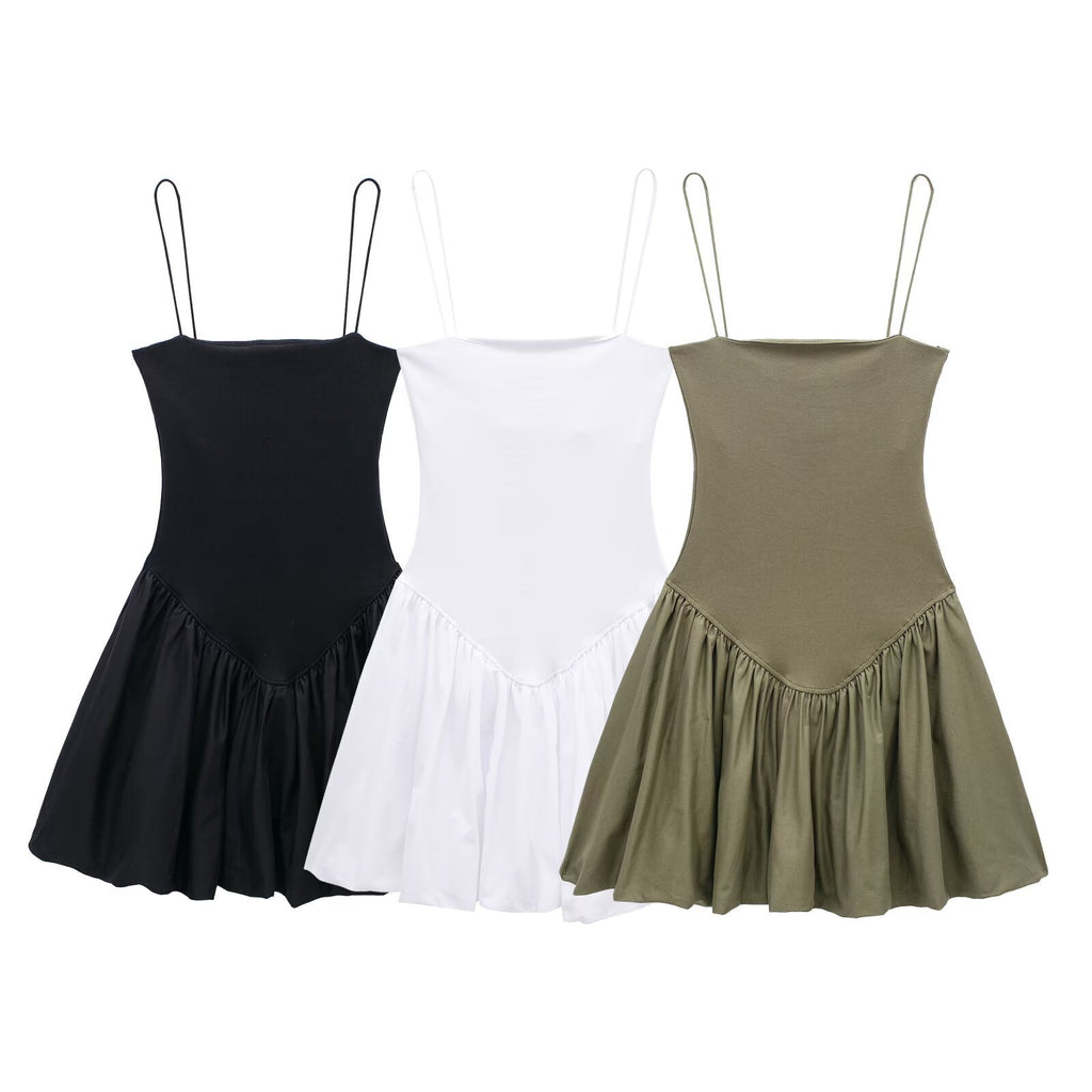 Drop Waist Mini Dress With Bubble Skirt