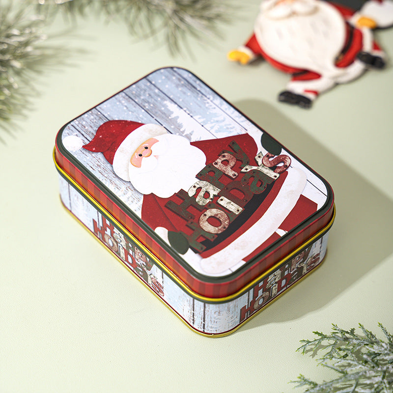 Retro Christmas Treat Tins with Lids for Gifting - B