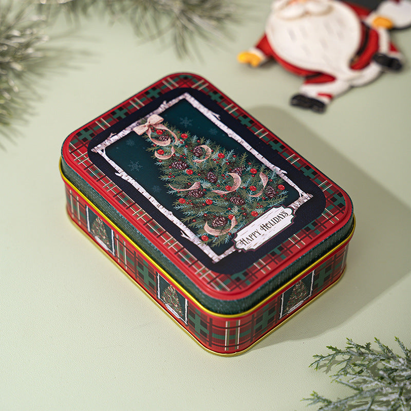 Retro Christmas Treat Tins with Lids for Gifting - F