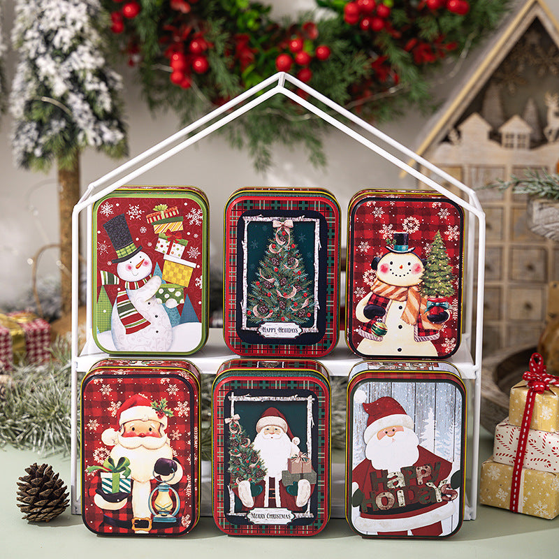 Retro Christmas Treat Tins with Lids for Gifting